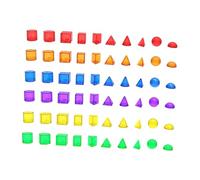 60 Bloques de Formas Geométricas 3D para Matemáticas, Materiales Educativos Y de Aprendizaje.