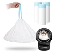 60 bolsas de arena para gatos autolimpiables compatibles con Litter-Robot 3/4, bolsas de arena de repuesto para gatos de alta resistencia con cordón grueso para arena robot 3/4, bolsas de caja de