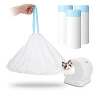 60 bolsas de arena para gatos autolimpiables compatibles con Meowant MW-SC01/MW-SC02/MW-LR01, bolsas de arena para gatos de repuesto con cordón grueso resistente de 18 x 12 pulgadas