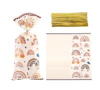 60 bolsas de caramelos con lazo plateado, diseño bohemio, para envolver regalos, corbatas, fiestas, etc