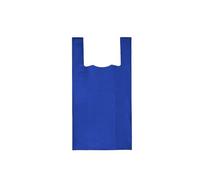 60 Bolsas Plástico Asa Tipo Camiseta Azules Reutilizables - Alta Resistencia - 70% Recicladas Polietileno Densidad Galga 200 - Aptas Uso Alimentario (42 x 53)