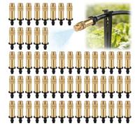60 boquillas atomizadoras de cobre ajustables de 1/4" para riego por goteo, rociadores de microaspersores atomizadores de 4/7 mm, equipos de riego para refrigeración de jardines, césped, hortalizas