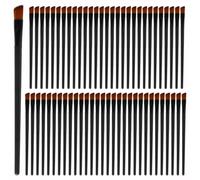 60 brochas en ángulo para cejas, para cejas, se pueden utilizar para cejas, corrector, sombra de ojos, para mejorar la experiencia de belleza, adecuado para mujeres y niñas (9,5 cm, negro)