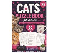 60 Cat-Themed Puzzles Inspired by Cute Kittens, Cozy Moments & Feline Fun - Answers Included: Cats Word Search Crossword Sudoku Puzzle Book for Adults