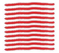 60 cebos de pesca suaves, gusanos de plástico suave, señuelos de pesca locos, cebo loco, señuelo de pesca realista de olor a pescado, cebos de lombriz de tierra, rojo