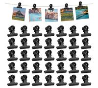 60 clips de encuadernación pequeños, clips para cartas, clips de bulldog clips, 22 mm, clip multifunción para bolsos, fotos, fotos, oficinas, cocina en casa (negro)