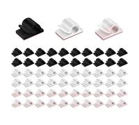 60 Clips De Plástico Para Cables, Organizador De Cables De Datos De Escritorio, Soporte Para Cables, Clips Para Cables Autoadhesivos, Suministros Para El Hogar Y La Oficina