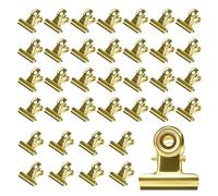 60 Clips Dorados para Oficina, 22mm Clip Metálicos Pequeños, Sujetapapeles, Chinchetas para Corcho, Mini Abrazaderas Metálicas para Bolsas Fotos Oficina Cocina (Oro)