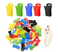 60 Clips para Calcetines, Pinza para Calcetines para Lavadora, Pinzas de Colores para Calcetines, Pinza Multiusos para Calcetines, Colores Mezclados