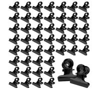 60 clips pequeños de bulldog, clips para fotos, clips de metal, aptos para fotos, dibujos, manualidades, oficina, cocina (negro, 22 mm)