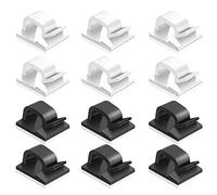 60 clips piezas Adhesivo cable, hilo FineGood cable clip plástico organizadores de cables de gestión de almacenamiento para Home Office - negro, blanco