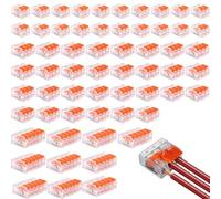 60 conectores eléctricos con palanca, domino eléctrico, conector eléctrico, conexión, 20 piezas, 2 entradas, 30 piezas, 3 entradas,10 unidades 5 entradas blancas