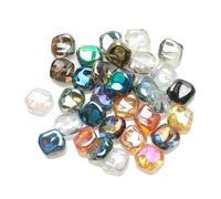 60 cuentas de cristal multicolor para manualidades, 12 mm, perlas sueltas con agujero, perlas para enhebrar, perlas para manualidades para manualidades, decoración, joyas, pulseras, collares,