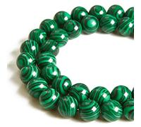 60 cuentas de malaquita de 6 mm, cuentas de piedras preciosas naturales redondas sueltas para hacer joyas