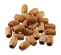 60 cuentas espaciadoras de madera grandes, cuentas ovaladas de 30 x 20 mm con cuentas sueltas de madera de agujero grande de 10 mm