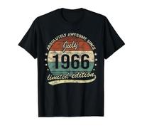 60 cumpleaños Absolutamente Impresionante Desde Julio de 1966 Vintage Camiseta gráfica económica, Hombre, Negro, M