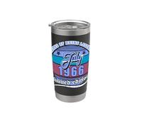 60 cumpleaños Julio 1966 Vendimia 60 años Legendary Vaso térmico de acero inoxidable de doble pared