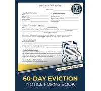 60-Day Eviction Notice Form Book: Landlord Notice for Tenant to Vacate for Various Reasons | Notice to Terminate Tenancy Form | 50 Forms