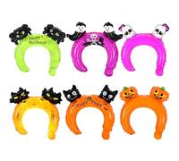 60 Diademas de Inflable de Navidad Aro de Pelo Gorro de Globos de Dibujo Animado Linda con Dibujo de Árbol Navidad Reno Gorro de Papá Noel Accesorios de Foto Favor Fiesta de Navidad(Estilo Halloween)