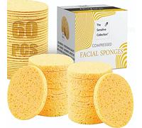 60 esponjas faciales comprimidas, 100 % naturales para limpieza facial, mascarilla exfoliante (amarillo)