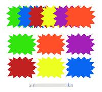 60 Etiquetas de Precio, Etiquetas para Supermercado Centro Comercial Descuento Vegetal Venta al por Menor, Starburst Signos en Fluorescente Ráfaga Signos para Tiendas Minoristas, 20.6x14.6cm
