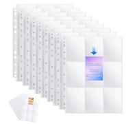 60 Fundas para Cartas Poké-mon Doble Cara - 1080 Bolsillos Transparentes - Protectoras Laterales PVC para Cartas de Colección - Compatible con Carpeta de Anillas - Fotocartas, Juegos de Cartas