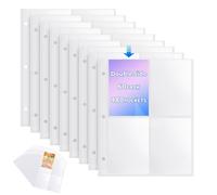 60 Fundas para Cartas Poké-mon Doble Cara - 480 Bolsillos Transparentes - Protectoras Laterales PVC para Cartas de Colección - Compatible con Carpeta de Anillas - Fotocartas, Juegos de Cartas