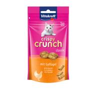 Vitakraft Crispy Crunch Classic, golosina para gatos, snack crujiente relleno de ave, en bolsa resellable, sin azúcar añadido (1x 60g)