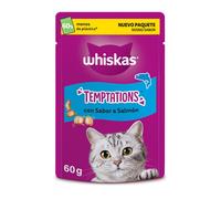 60 g Whiskas Temptations Snacks Salmón para Gatos