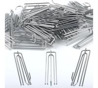 60 ganchos de cortina plisados de metal, resistentes, 4 garras de acero inoxidable para cortinas, ventanas, puertas, baños (plateado)