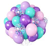 60 Globos Arcoíris Pastel,Globos Multicolores Macarrón,Balloons Rosa Morado Confeti Latex Helio para Baby Shower Boda Bautizo Comunion