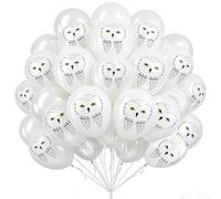 60 globos de búho nevado, decoraciones de fiesta temática de mago, adornos de globos de látex de búho colgantes para cumpleaños, VBS, aula, animales del bosque y suministros de fiesta de festivales