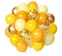 60 Globos Dorados Amarillos, Globos de Confeti Oro,12" Balloons Amarillos de Látex Helio para Niños Fiesta de Cumpleaños Baby Shower Boda Bautizo Aniversario Picnic