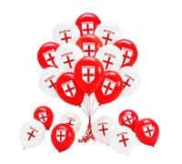 60 globos impresos con la bandera de San Jorge de Inglaterra de 12 pulgadas para la Copa Mundial de la FIFA 2026, globos de látex rojo y blanco para eventos deportivos, celebraciones de fanáticos y