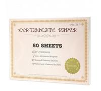 60 hojas de papel de certificado imprimible de 8.5 x 11 pulgadas con calcomanías de sello dorado, cartulina pesada de 130 g/m² compatible con impresoras láser y de inyección de tinta, para graduación