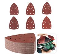 60 Hojas Lijas para Lijadora, Lija Madera Mouse, Lija Papel de Lija Triangular, Almohadillas de Lijado Triangulares 11 Agujeros para Multilijadoras de Ratón, 40/60/80/120/180/240 Granos