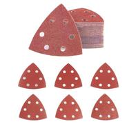 60 Hojas Lijas para Lijadora, Lija Mouse Papel de Lija, Papel Lijadora Triangular Papel de Lija para Madera Metal, Papeles de Lija de gancho y Bucle con 6 Agujeros, Granos 60/120/180/240/320/400