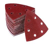 60 Hojas Lijas para Lijadora Papel de Lija Triangular 90 x 90 x 90 mm, Triángulo de lijado delta, 6 agujeros, Granos 40/60/80/120/180/240 Lijado y Pulido para lijadoras delta
