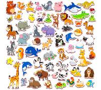 60 imanes de Animales del zoológico de Dibujo para niños pequeños, Aprendizaje Preescolar, (versión Inglesa)