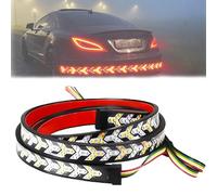 60 Inch Truck Tailgate Strip Light LED Bar Signal Break Reverse, Arrow Design Turn Signal Strip, Waterproof, Red & Amber Sequential Lighting for Sedan Pickup Trailer (Straight out,40in)