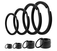 60 llaveros negros, planos, anillos, llaveros, pequeños de metal, 20 mm, 25 mm, 30 mm, 35 mm, anillos grandes para joyas, collares, pulseras, pendientes, manualidades