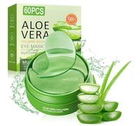 60 mascarillas de colágeno con aloe vera - Almohadillas antiedad para los ojos contra las bolsas de los ojos, arrugas y ojeras - Parches de hidrogel hidratantes para todos los tipos de piel