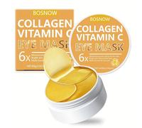 60 Mascarillas de Colágeno y C para Ojos - Mascarilla de Gel de Sensibilidad Adecuada para Todo Tipo de Piel, Iluminadora, Hidratante, para Piel , 60 Unidades, Cuidado de la Piel, Cuidado , para el