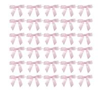60 mini lazos de cinta para manualidades, lazos de Navidad para dulces, etiquetas de bebidas, bolsas de regalo, lazos prefabricados, dijes de vino, boda, fiesta de cumpleaños, decoración de bolsas de