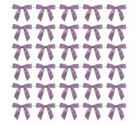 60 mini lazos de cinta para manualidades, lazos de Navidad para dulces, etiquetas de bebidas, bolsas de regalo, lazos prefabricados, dijes de vino, boda, fiesta de cumpleaños, decoración de bolsas de