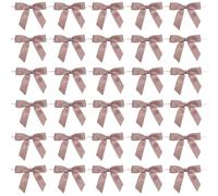 60 mini lazos de cinta para manualidades, lazos de Navidad para dulces, etiquetas de bebidas, bolsas de regalo, lazos prefabricados, dijes de vino, boda, fiesta de cumpleaños, decoración de bolsas de