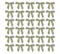 60 mini lazos de cinta para manualidades, lazos de Navidad para dulces, etiquetas de bebidas, bolsas de regalo, lazos prefabricados, dijes de vino, bodas, fiestas de cumpleaños, decoraciones de bolsas