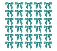 60 mini lazos de cinta para manualidades, lazos de Navidad para dulces, etiquetas de bebidas, bolsas de regalo, lazos prefabricados, dijes de vino, boda, fiesta de cumpleaños, decoración de bolsas de