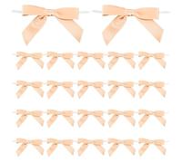 60 mini lazos de cinta para manualidades, lazos de Navidad para dulces, etiquetas de bebidas, bolsas de regalo, lazos prefabricados, dijes de vino, bodas, fiestas de cumpleaños, decoraciones de bolsas