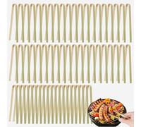 60 mini pinzas de bambú pequeñas de madera para tostadora, multifuncionales, utensilios de cocina para catering, bufé, aperitivos, fiesta, picnic, barbacoa, pan de alimentos fritos (15 cm)